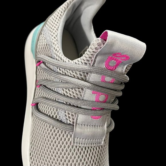 Adidas Big Girls Sneakers Size 7 Gray Pink Lightweight & Comfy Running Shoes - Picture 14 of 15